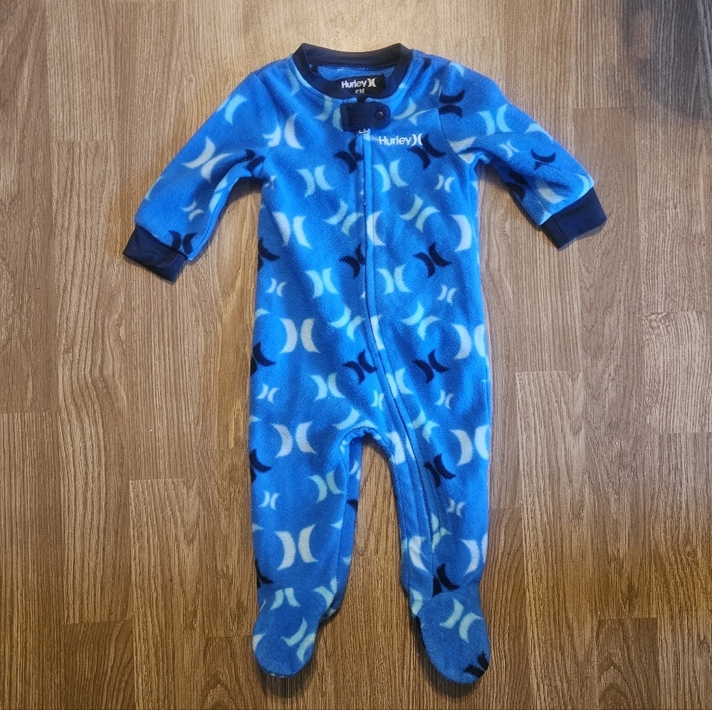 Hurley Blue Kids Footie Onesie